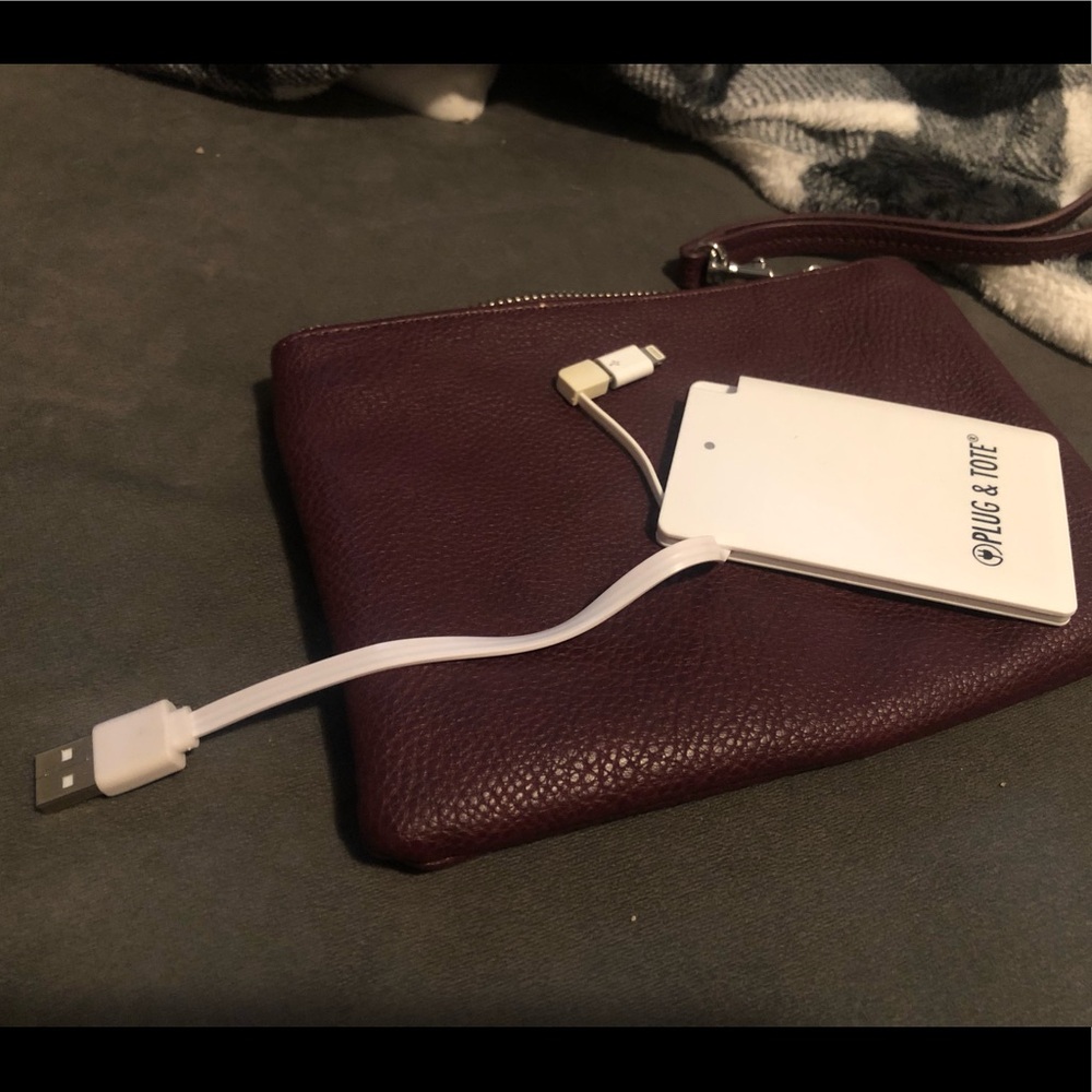 Plug and Tote wristlet with charger